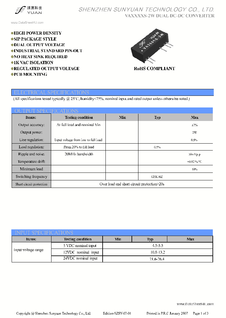 VA05XXS-2W_40525.PDF Datasheet