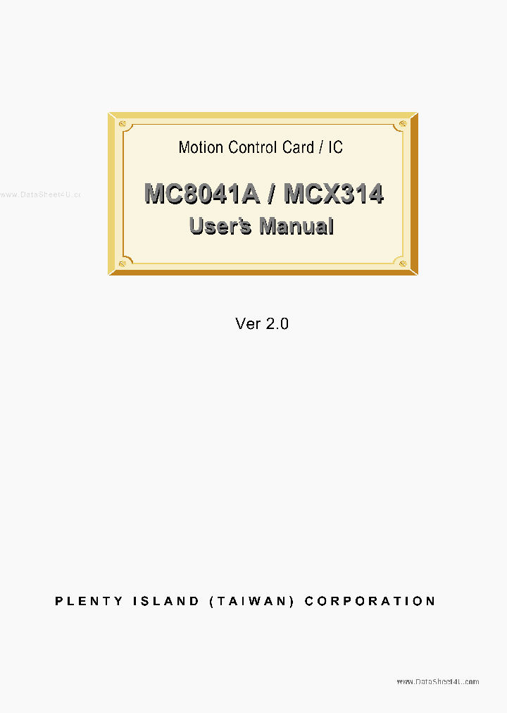 MCX314_41862.PDF Datasheet