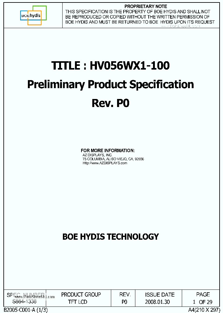HV056WX1-100_42401.PDF Datasheet