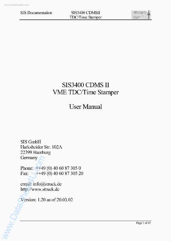 SIS3400_43698.PDF Datasheet