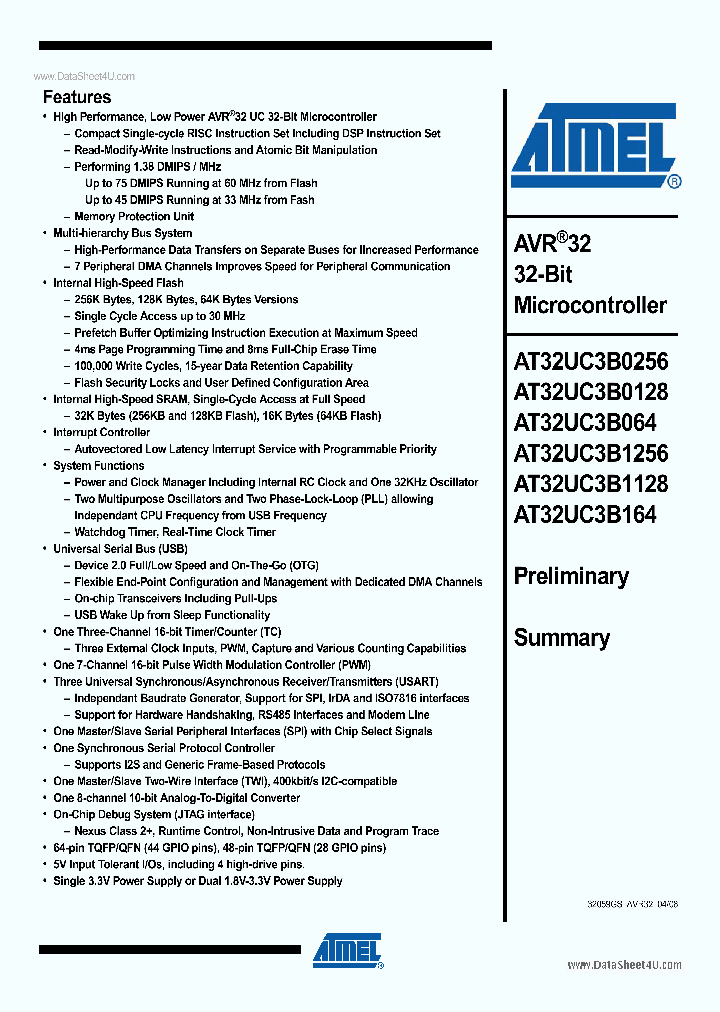 AT32UC3B0128_74989.PDF Datasheet