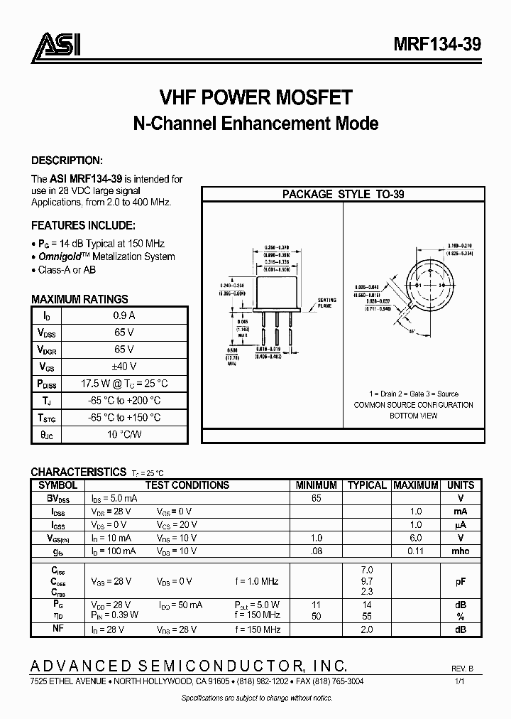 MRF134-39_78375.PDF Datasheet