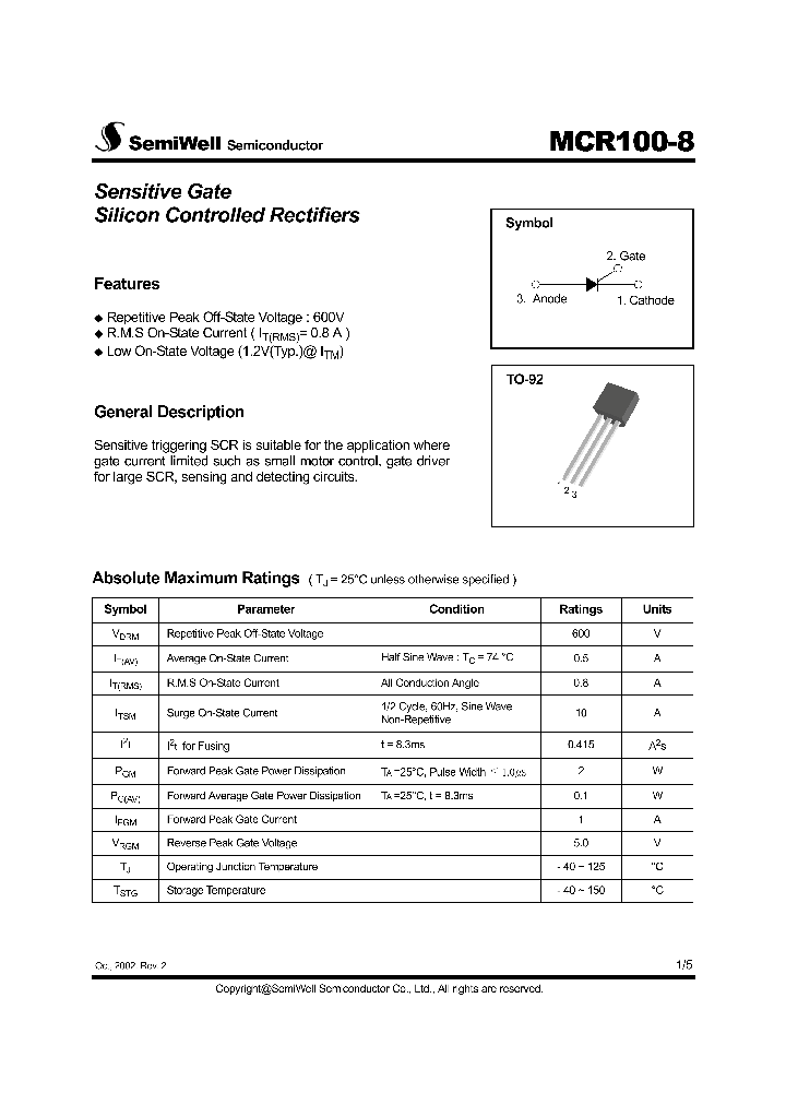 MCR100-8_93168.PDF Datasheet