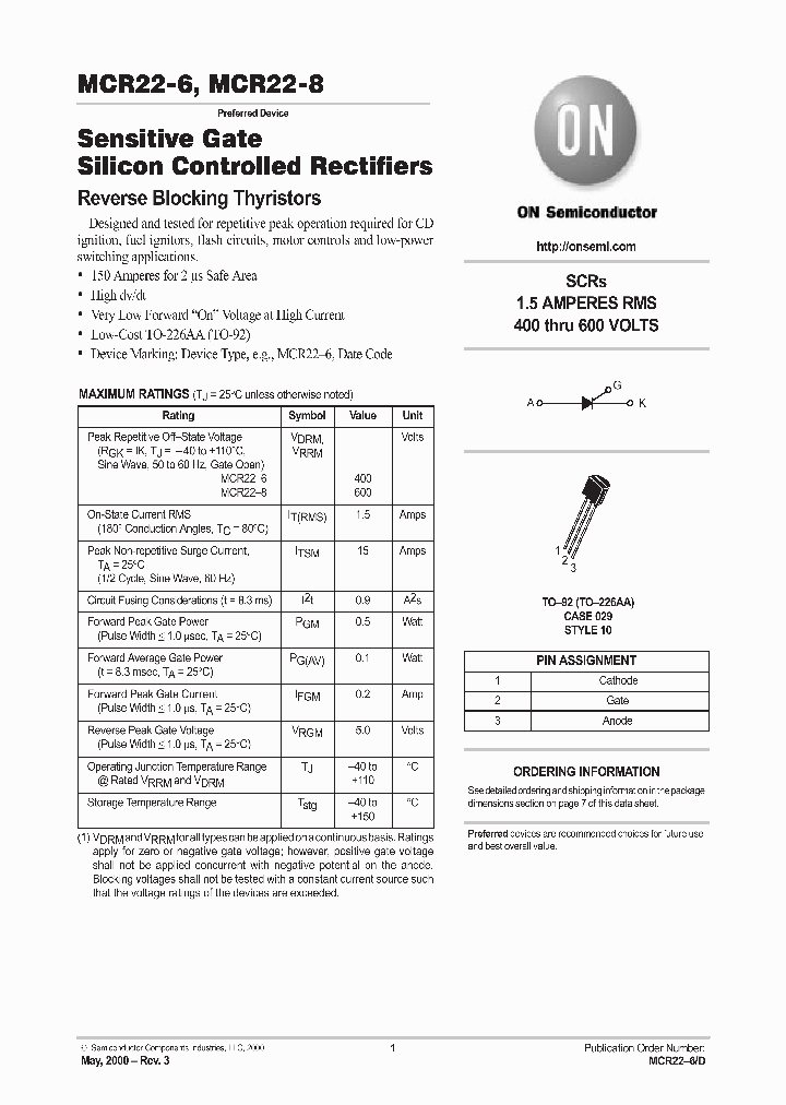 MCR22-6-D_105727.PDF Datasheet