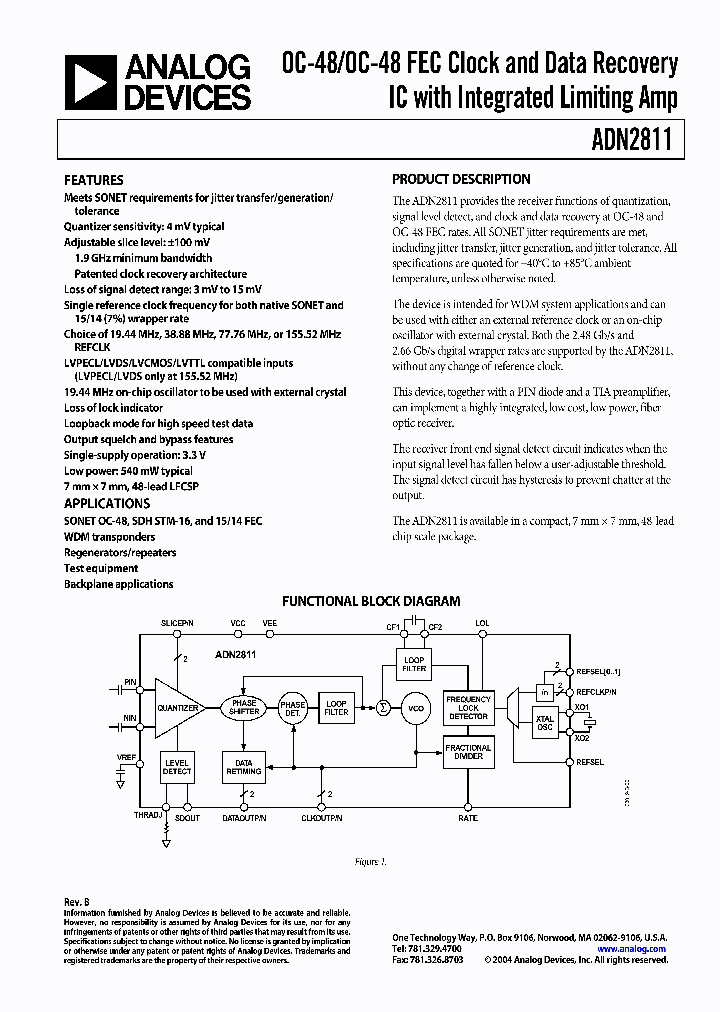 ADN2811ACPZ-CML_103253.PDF Datasheet