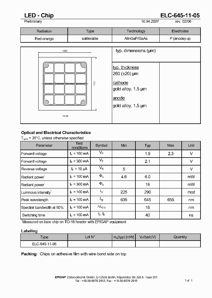 ELC-645-11-05_129877.PDF Datasheet