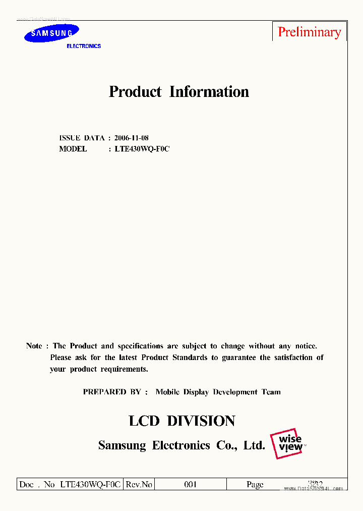 LTE430WQ-F0C_137822.PDF Datasheet