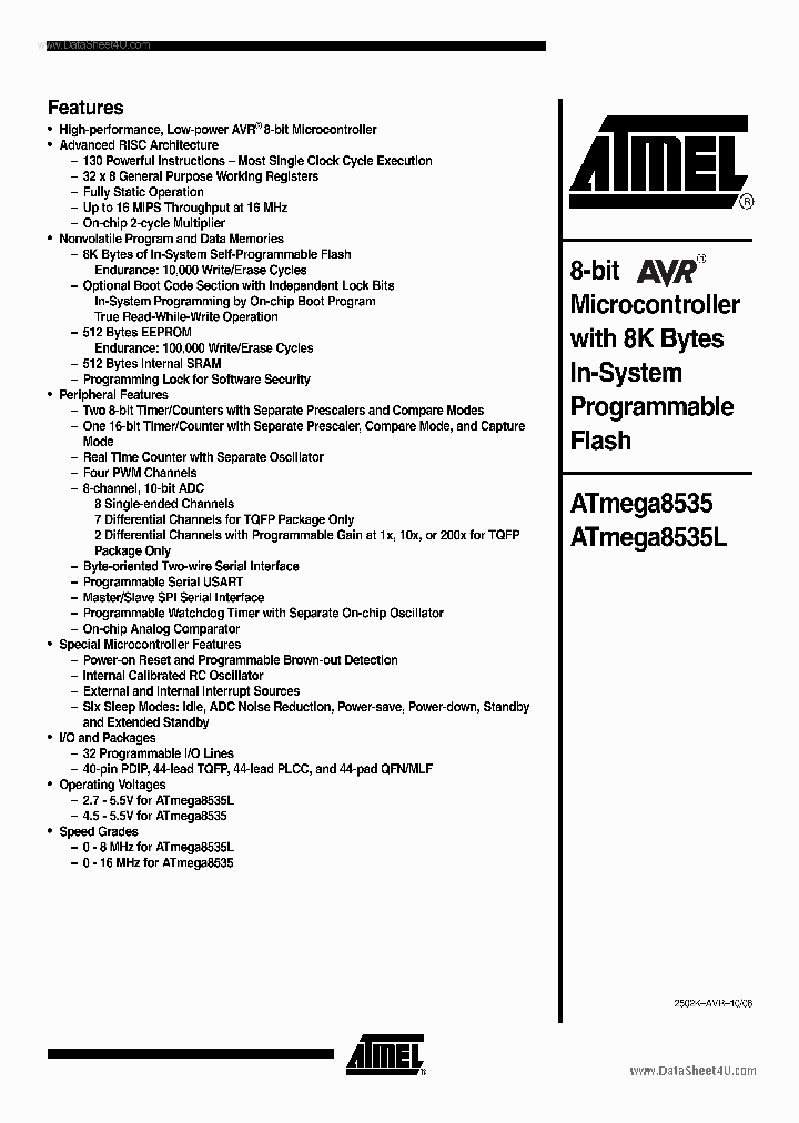 ATMEGA8535_139601.PDF Datasheet