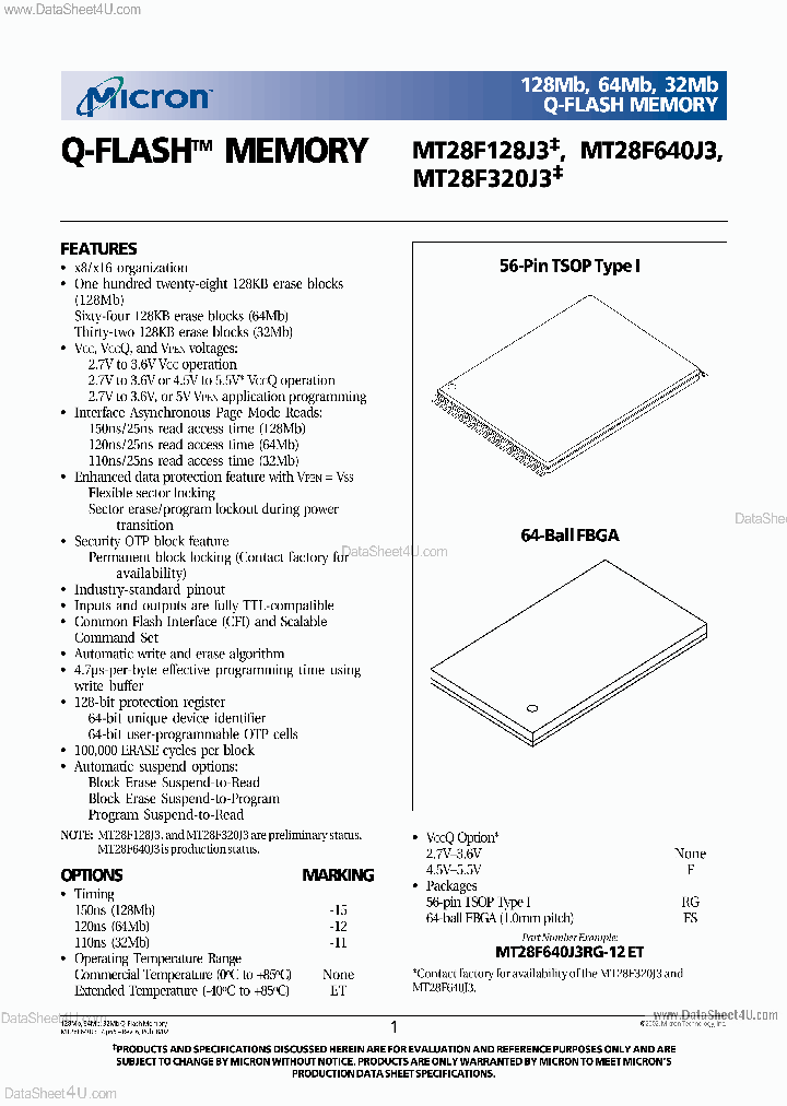 MT28F640J3_145557.PDF Datasheet