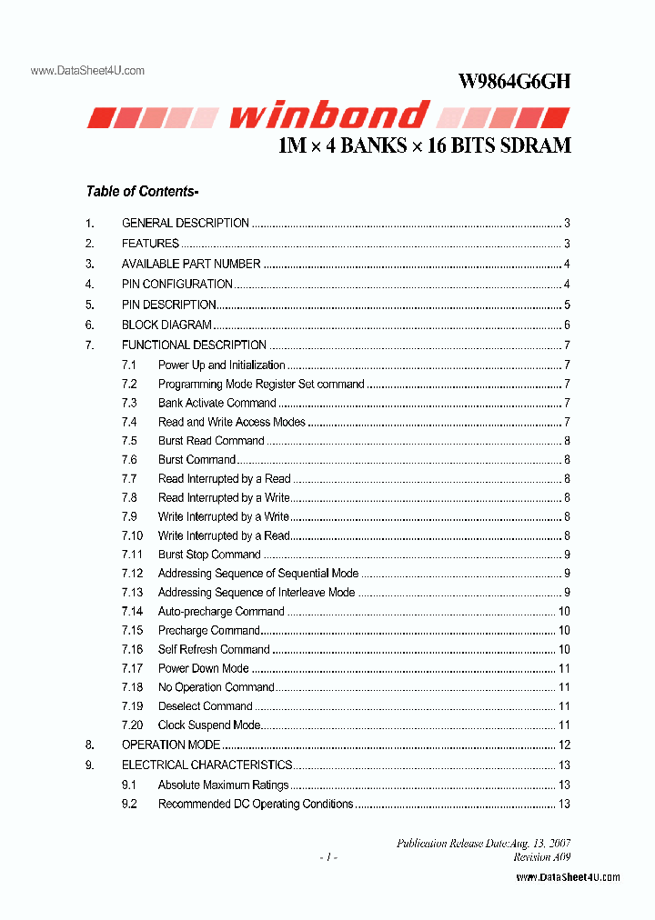 W9864G6GH_150859.PDF Datasheet