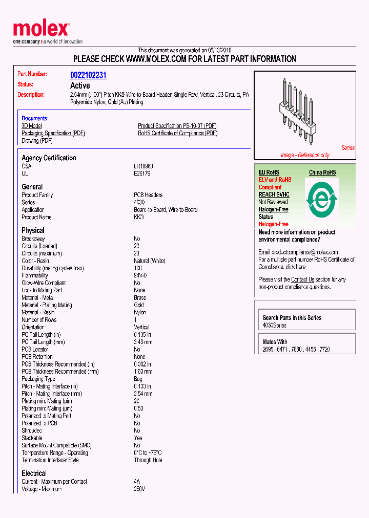 22-10-2231_190173.PDF Datasheet