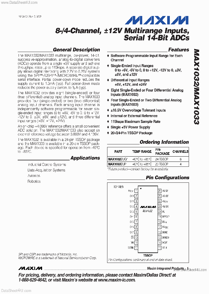 MAX1032_162167.PDF Datasheet