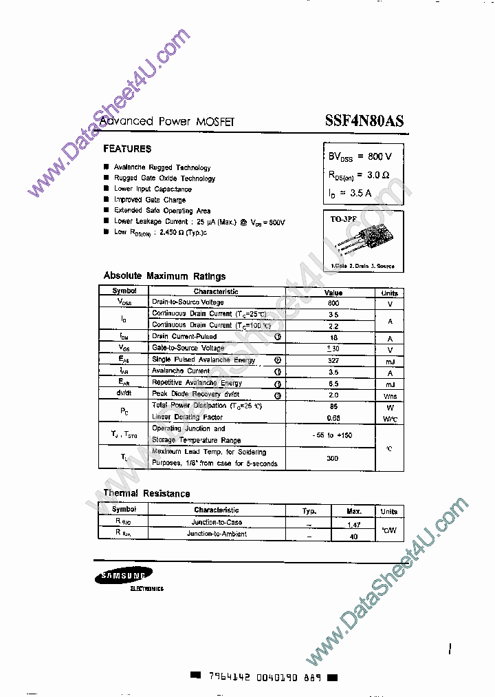 SSF4N80AS_165545.PDF Datasheet