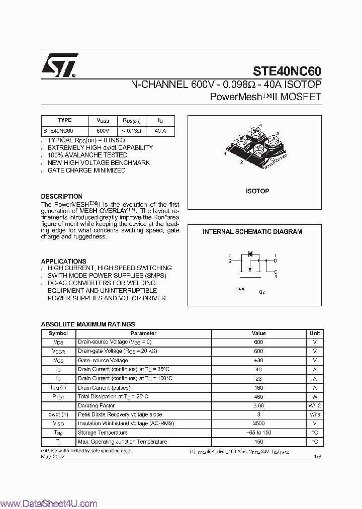 STE40NC60_165632.PDF Datasheet