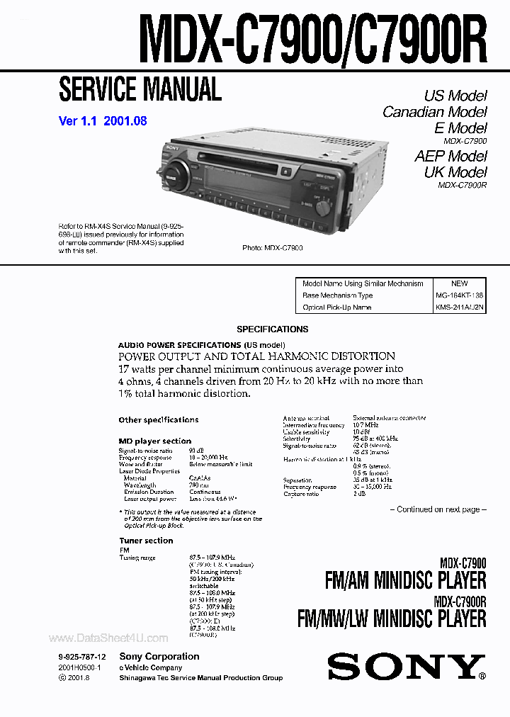 MDX-C7900_176269.PDF Datasheet