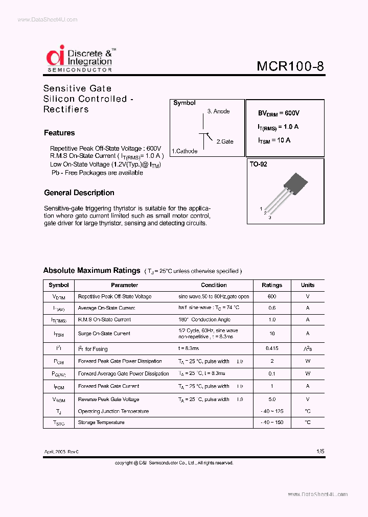 MCR100-8_176369.PDF Datasheet