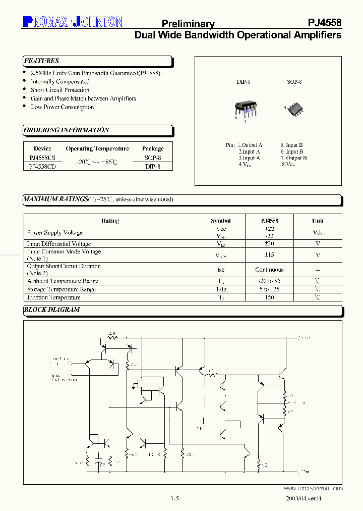 PJ4558_177174.PDF Datasheet