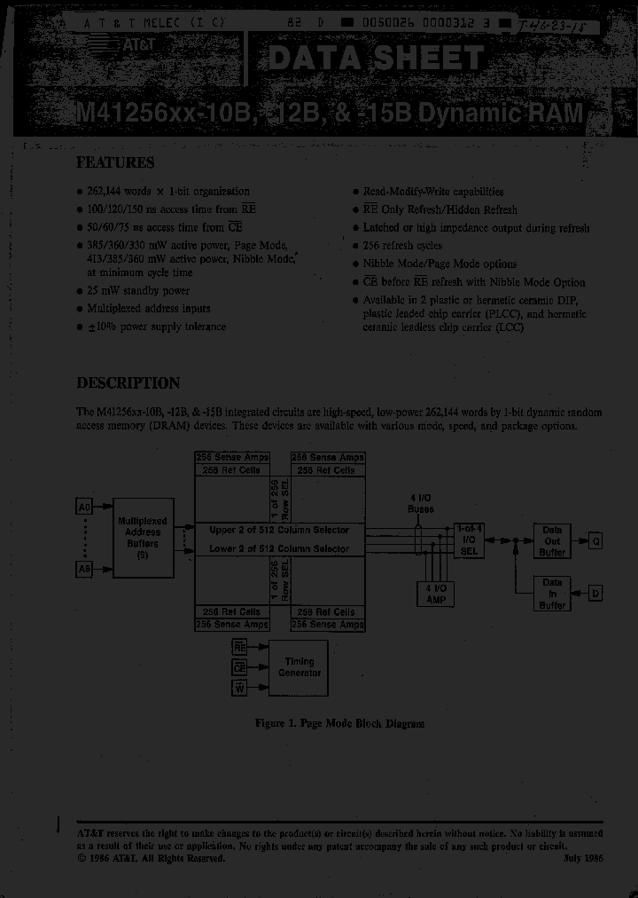 M41256HN-10B_226322.PDF Datasheet