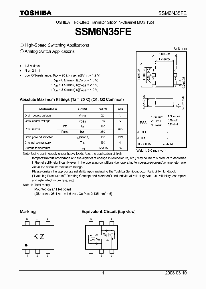 SSM6N35FE_242727.PDF Datasheet