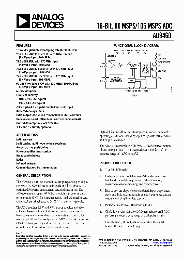 AD9460-105LVDSPCB_252695.PDF Datasheet