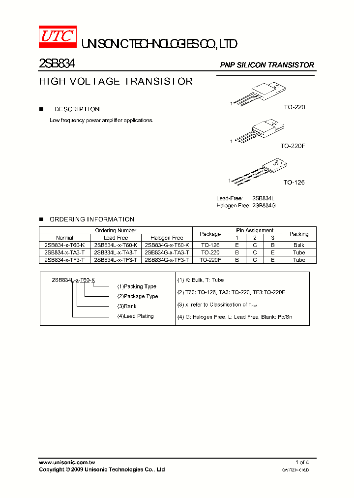 2SB834L-X-TA3-T_265329.PDF Datasheet