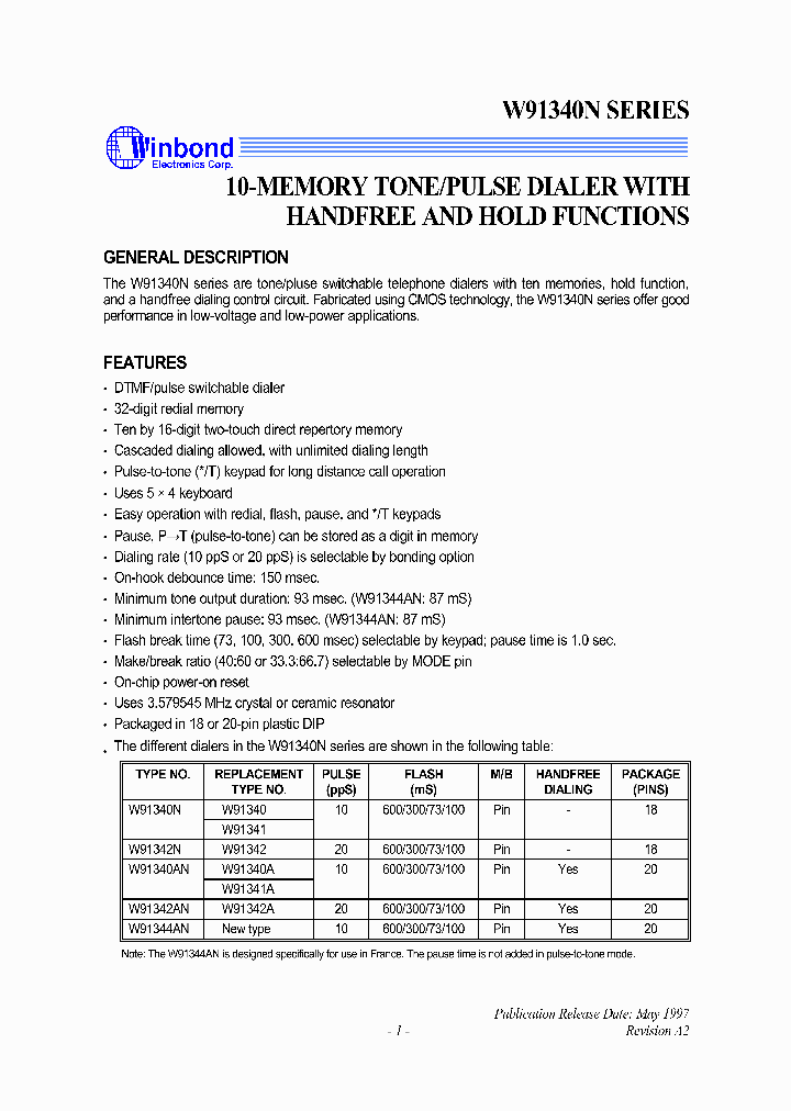 W91340AN_236149.PDF Datasheet