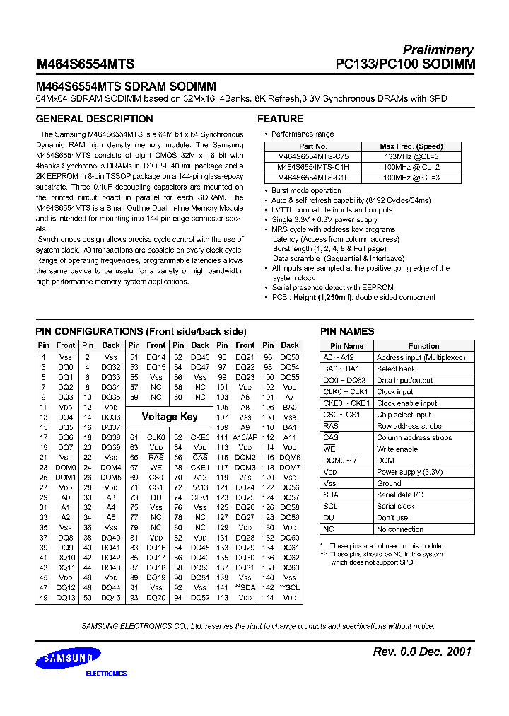 M464S6554MTS_239223.PDF Datasheet