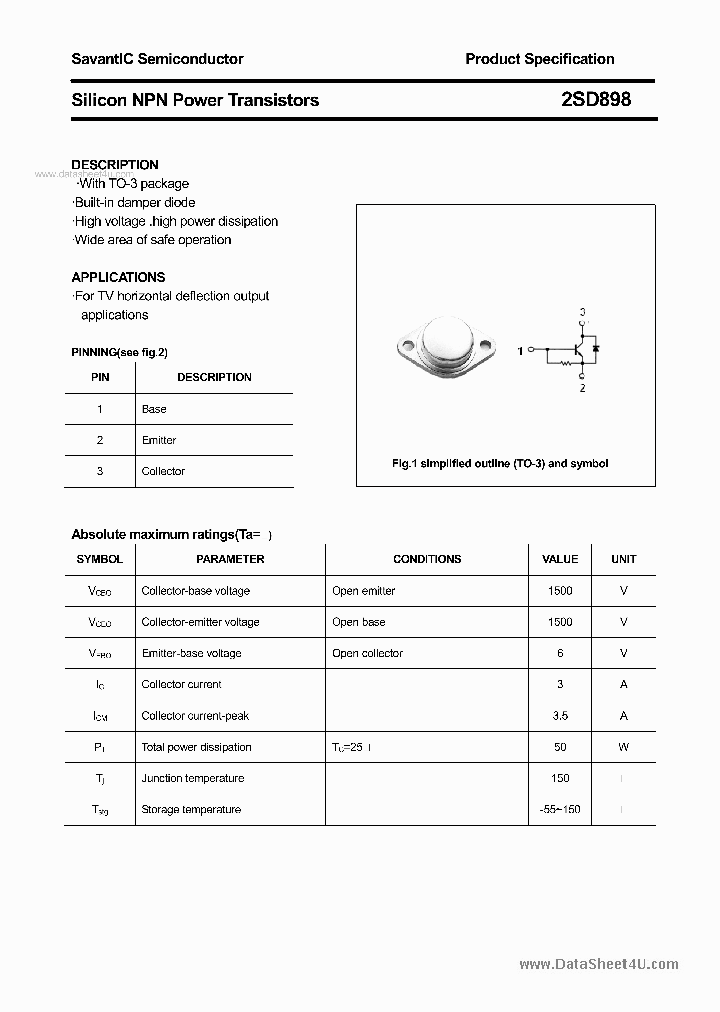 2SD898_204312.PDF Datasheet