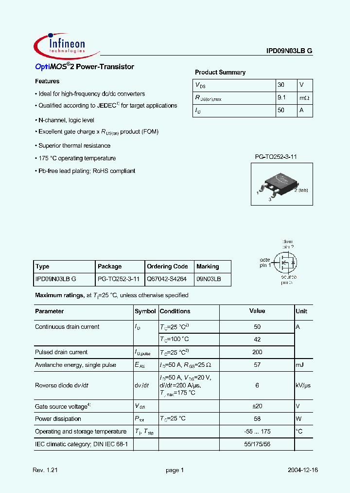 IPD09N03LB_254176.PDF Datasheet