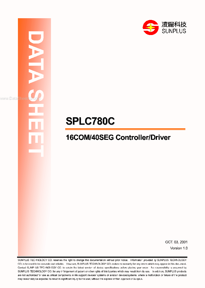 SPLC780C_241700.PDF Datasheet