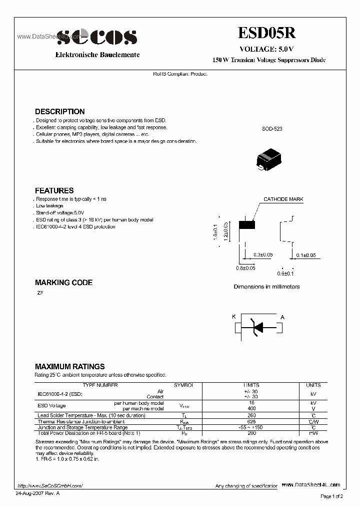 ESD05R_247555.PDF Datasheet