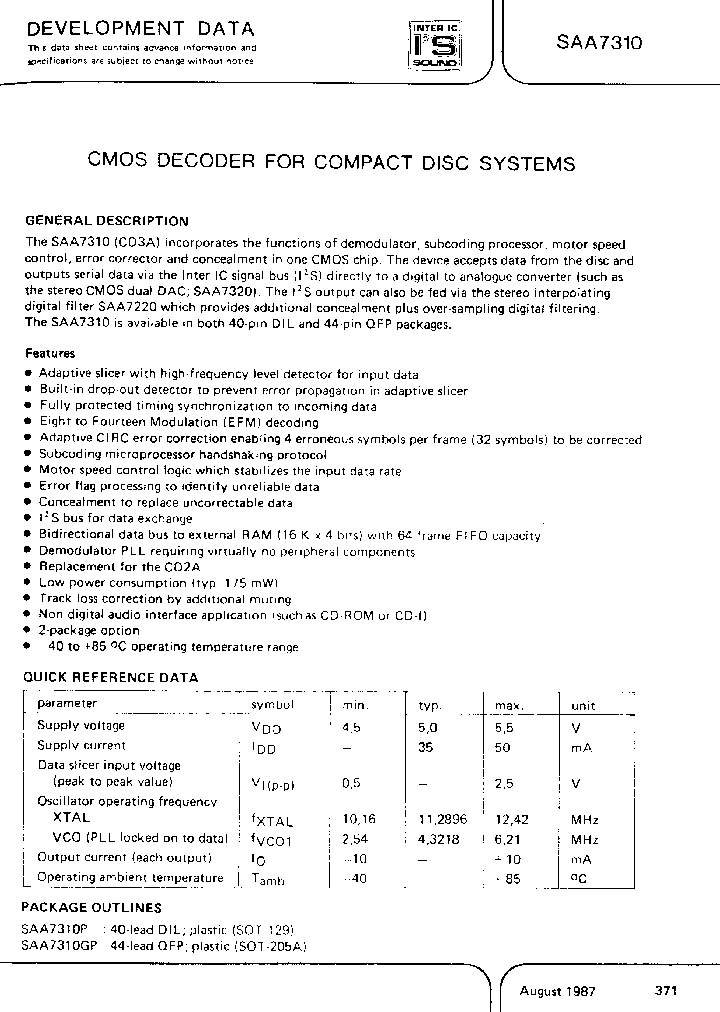 SAA7310_613225.PDF Datasheet