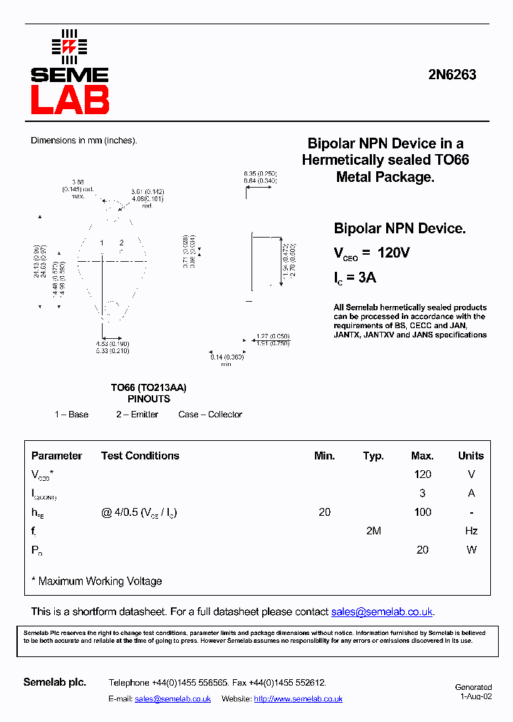 SF2N6263_625403.PDF Datasheet