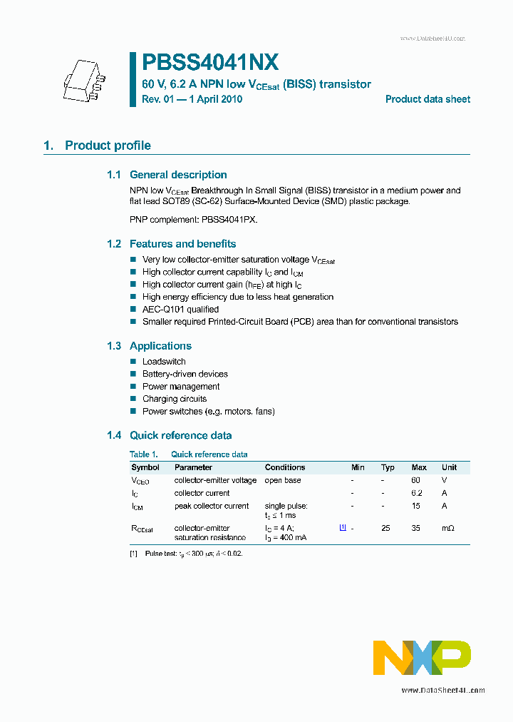PBSS4041NX_267513.PDF Datasheet