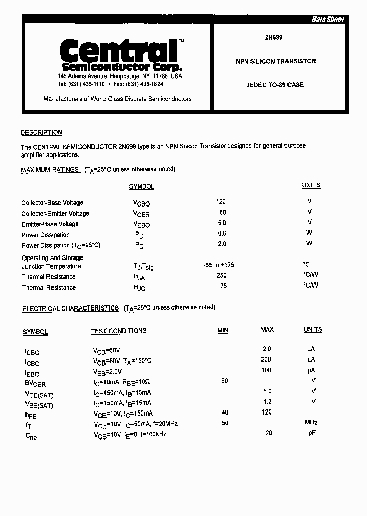 2N699_361382.PDF Datasheet