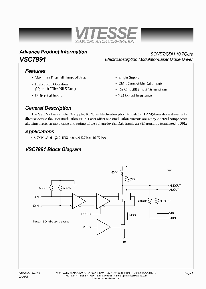 VSC7991_372795.PDF Datasheet