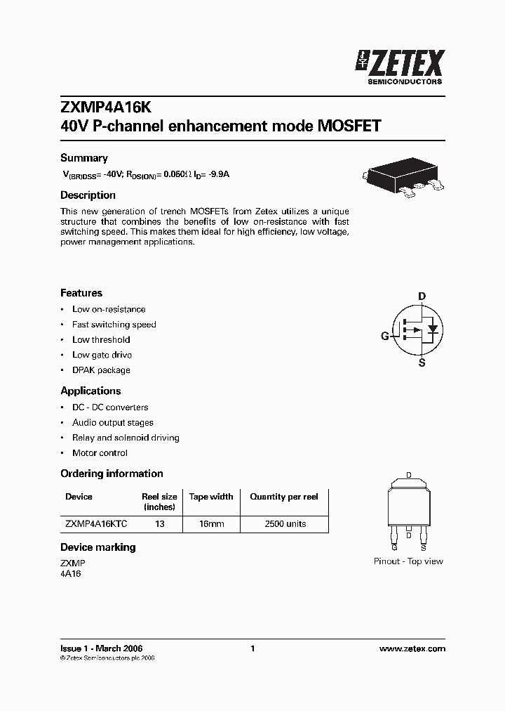 ZXMP4A16K_730941.PDF Datasheet