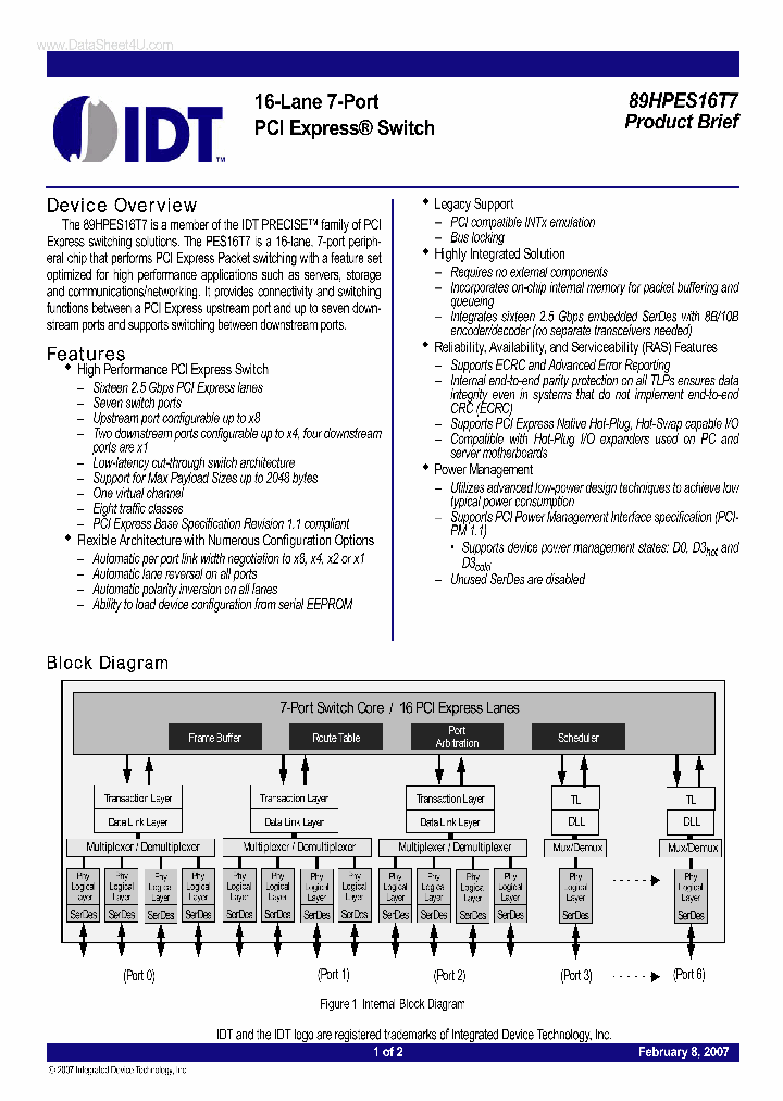 89HPES16T7_340142.PDF Datasheet