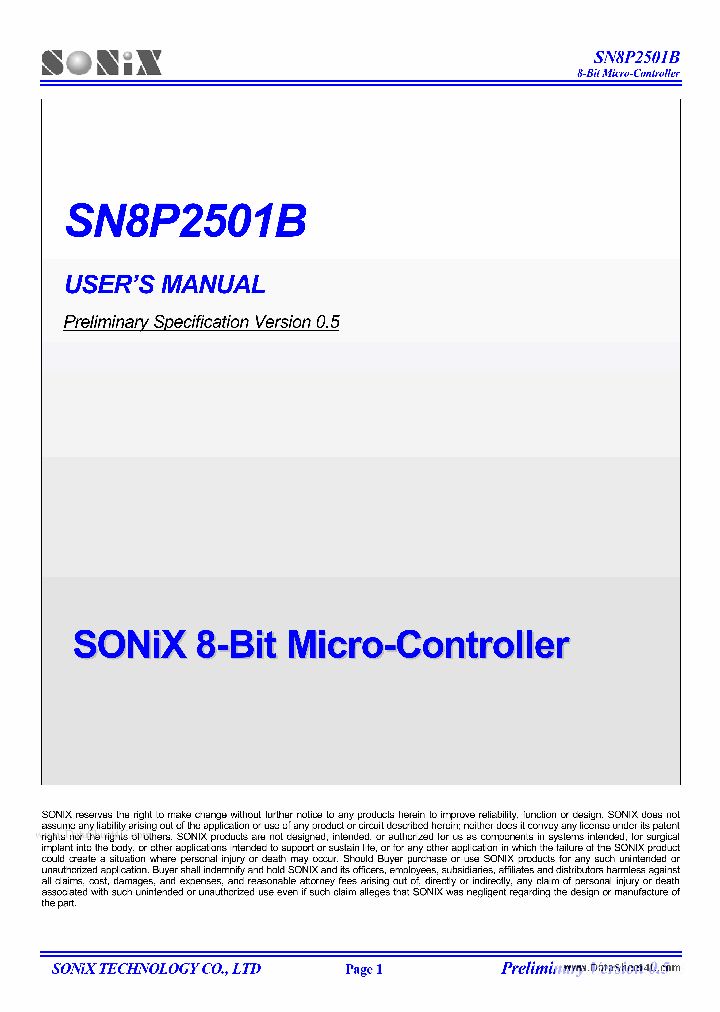 SN8P2501B_333887.PDF Datasheet