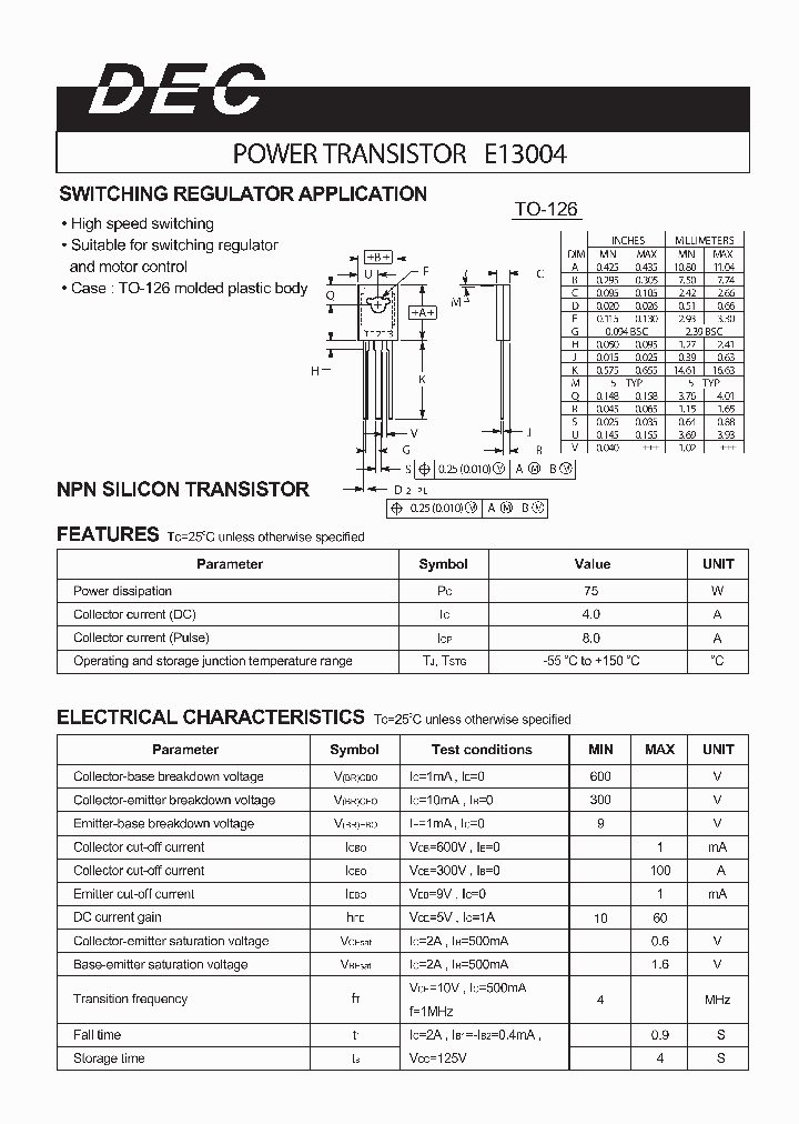 E13004TO-126_450563.PDF Datasheet