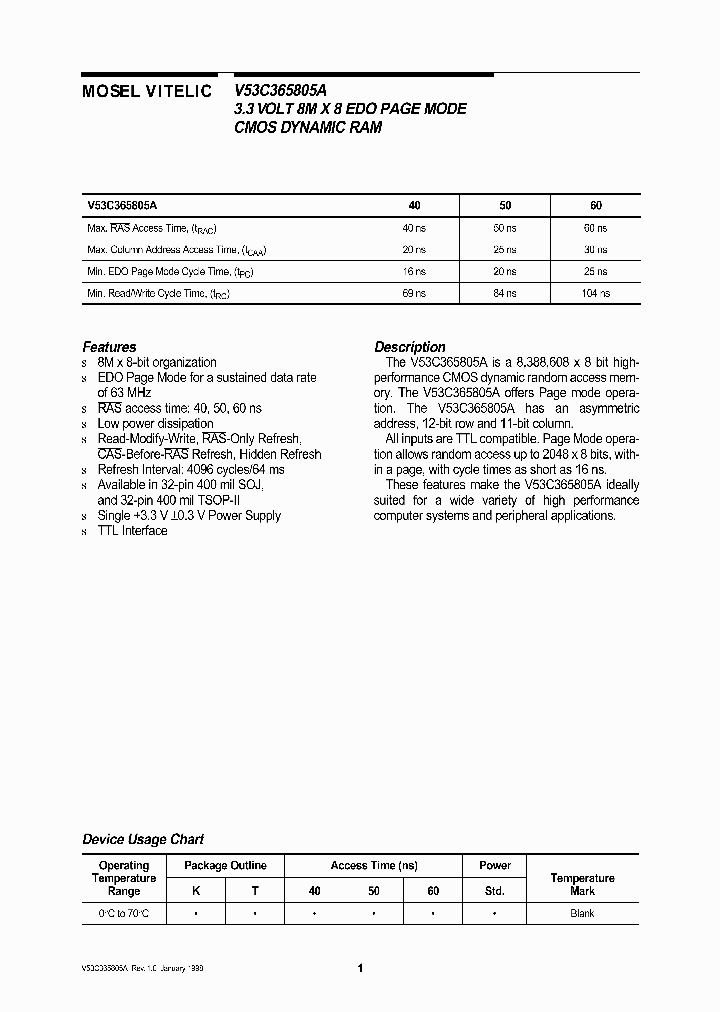 V53C365805A_459550.PDF Datasheet