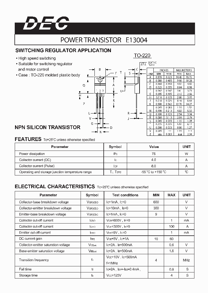 E13004TO-220_465453.PDF Datasheet