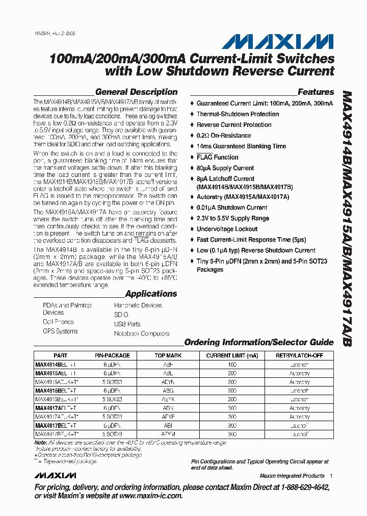 MAX4917BELTT_799096.PDF Datasheet