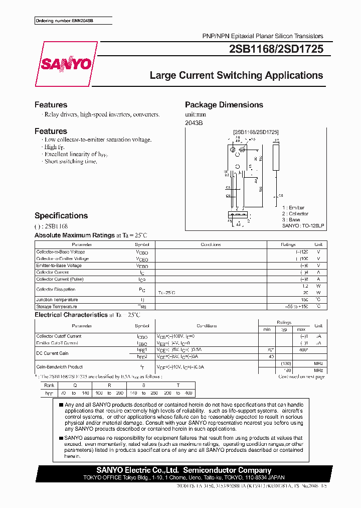 2SB1168_450566.PDF Datasheet