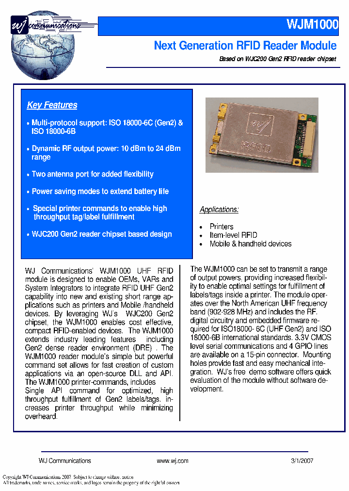 WJM1000_450178.PDF Datasheet