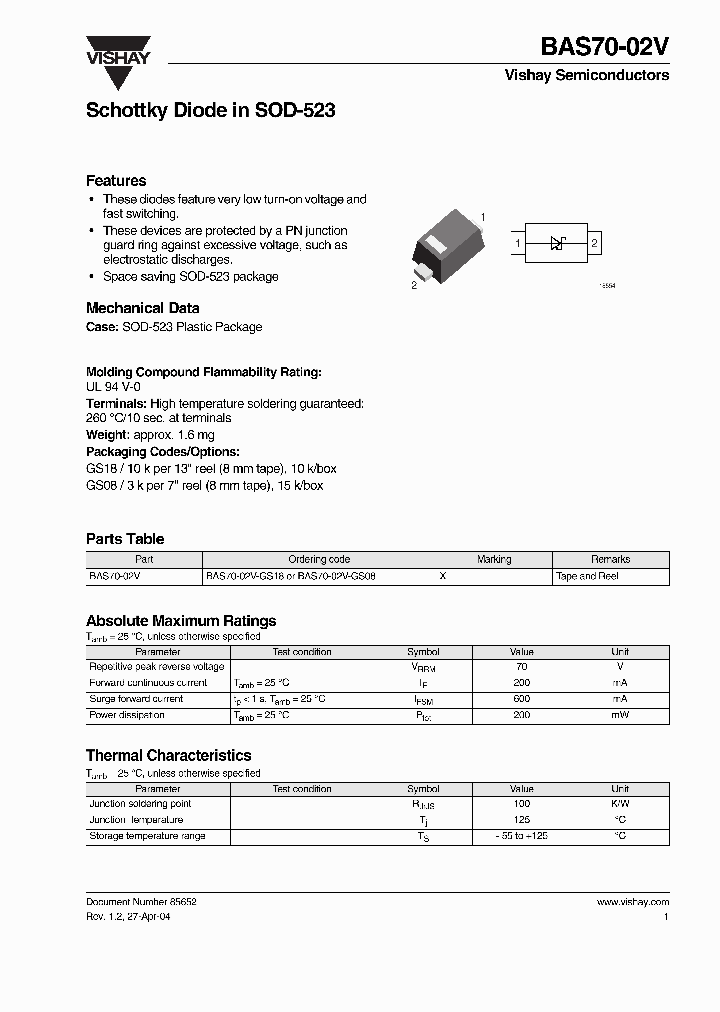 BAS70-02V_506225.PDF Datasheet