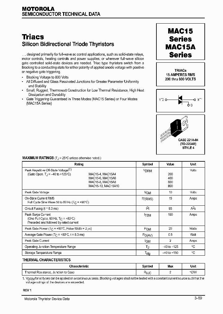 MAC15A8_458460.PDF Datasheet