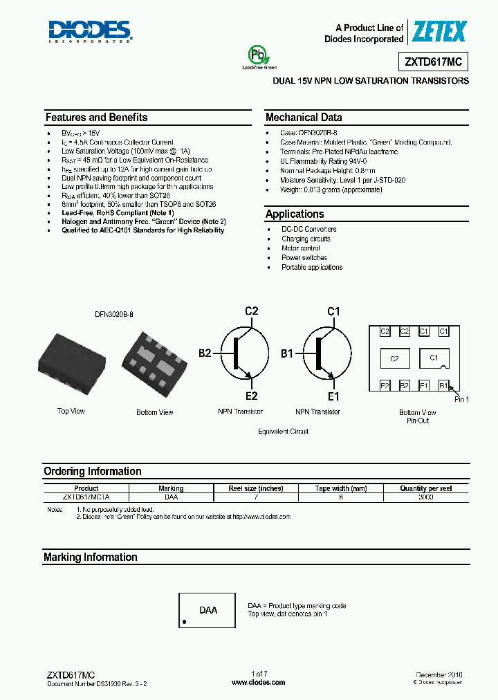 ZXTD617MCTA_881230.PDF Datasheet