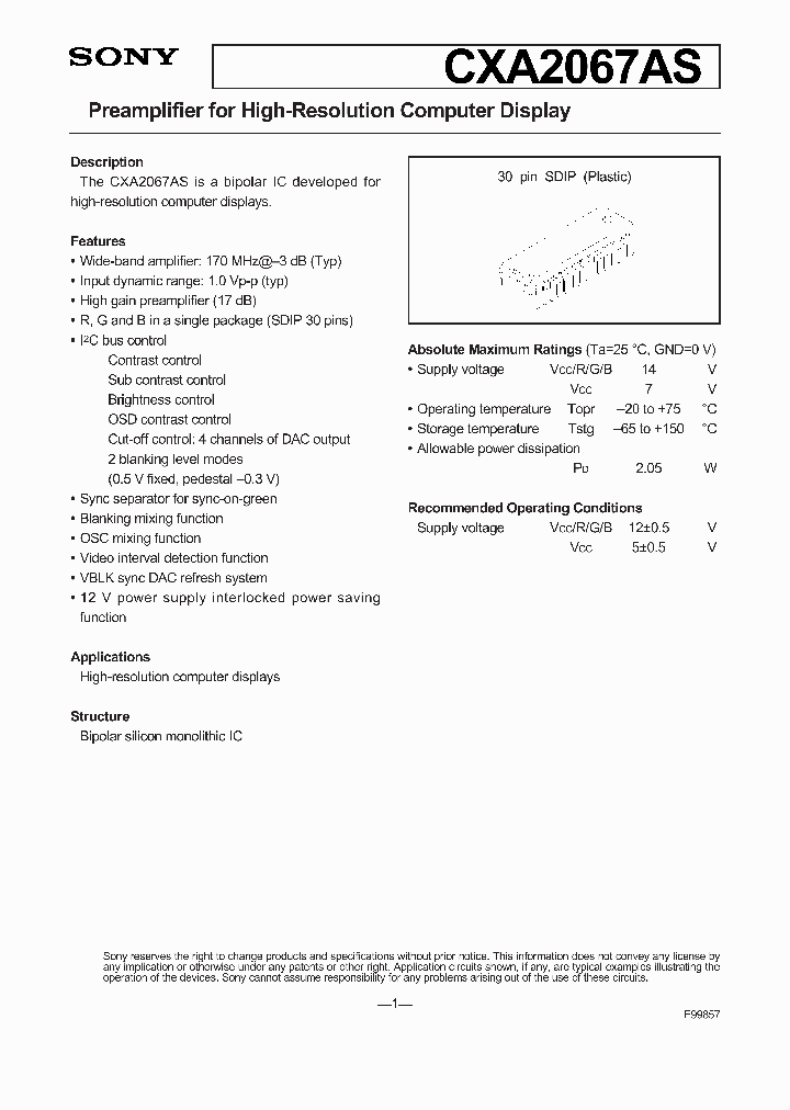 CXA2067AS_534866.PDF Datasheet