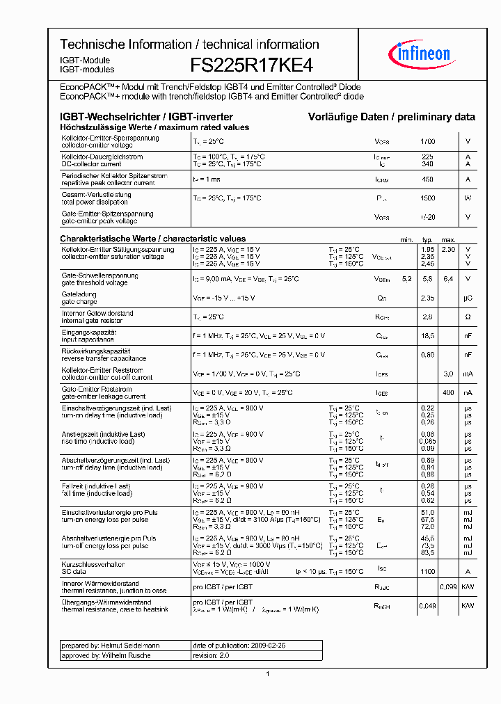 FS225R17KE4_889926.PDF Datasheet